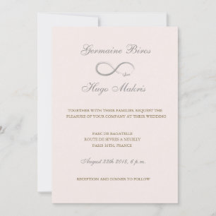 Invitation Symbole infini or rose gris élégant mariage