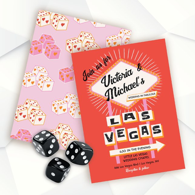 Invitation SYMBOLE Mariage DE Las Vegas Mod Retro (Créateur téléchargé)