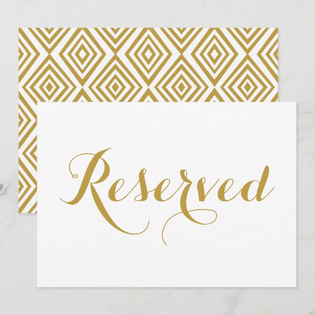Invitation Symbole Mariage réservé Gold Modern Calligraphie (Devant / Derrière)