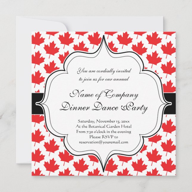 Invitation Symbole national de la Fête canadienne de la Feuil (Devant)