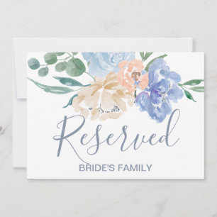 Invitation SYMBOLE RÉSERVÉ Mariage Dusty Blue Florals