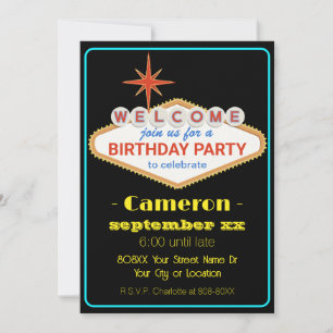 Invitation SYMBOLE REtro Neon Las Vegas