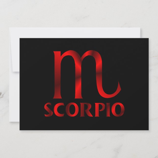 Invitation Symbole rouge d'horoscope de Scorpion (Devant)
