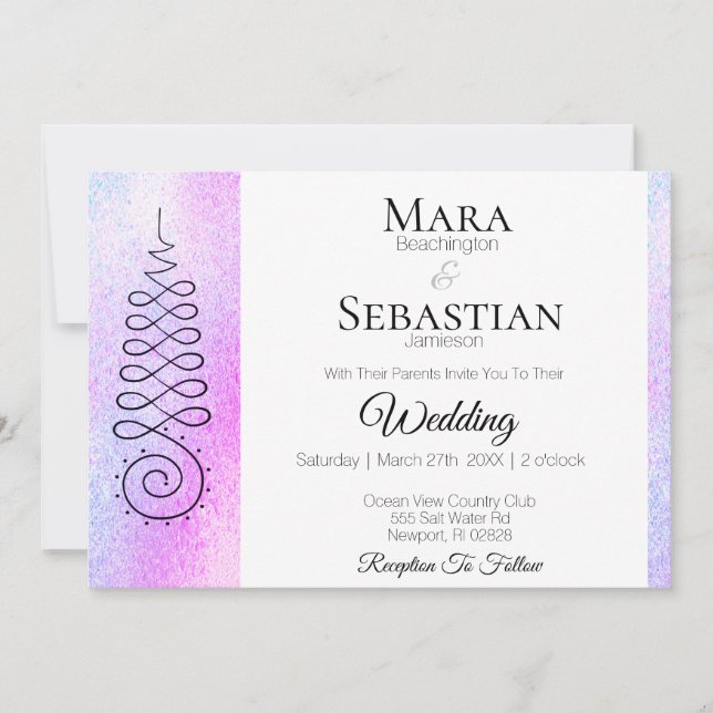 Invitation *~* Symbole sacré Mariage spirituel Pastel (Devant)