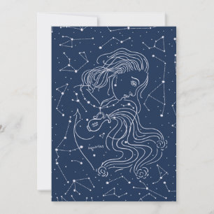 Invitation SYMBOLE Zodiaque FILLE Aquarius