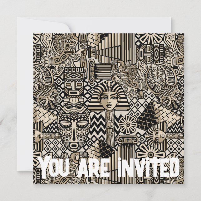 Invitation Symboles historiques anciens Style de tatouage (Devant)