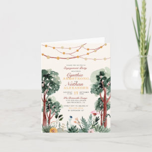 Invitation Sympa Green Botanical Trees Floral Engagement Part