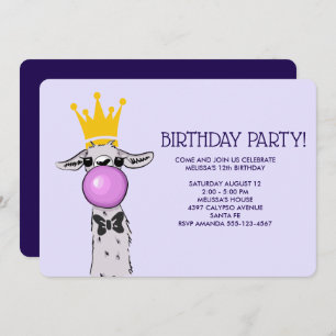 Invitation Sympa Llama Illustration Anniversaire