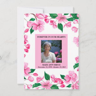 Invitation Sympathie florale rose personnalisée
