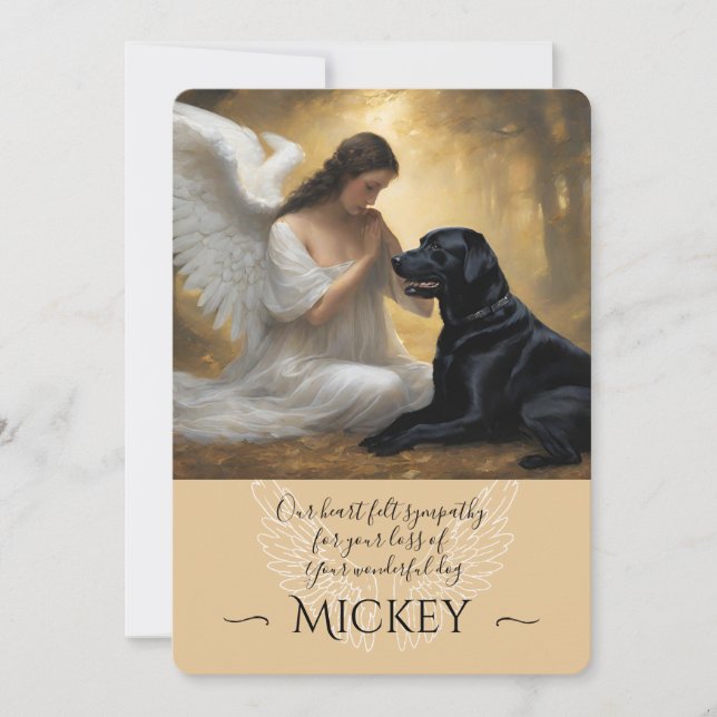 Invitation Sympathie pour la perte de Black Lab Angel (Devant)