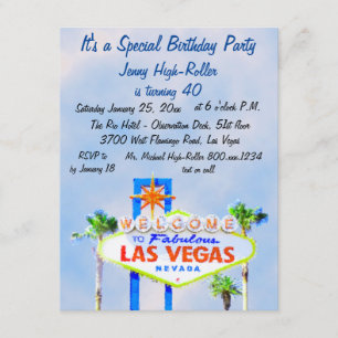 Invitation Sympathique panneau aérien bleu pour la fête d'ann