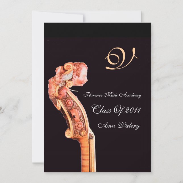 Invitation SYMPHONIA  MUSIQUE CLASSIQUE DIPLÔME MONOGRAMME ma (Devant)