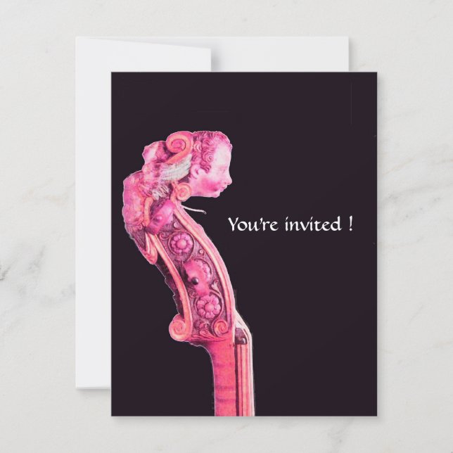Invitation SYMPHONIA / MUSIQUE CLASSIQUE, Fuchsia (Devant)