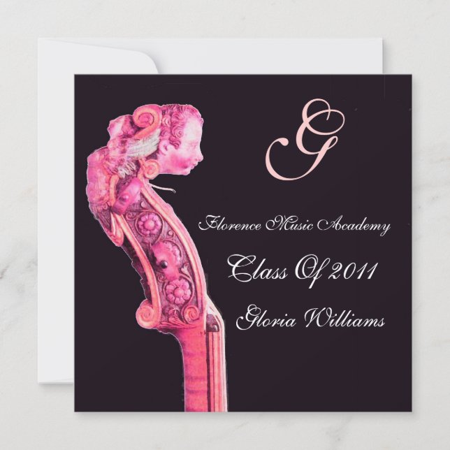 Invitation SYMPHONIE CLASSIQUE DIPLÔME DE MUSIQUE MONOGRAM Vi (Devant)