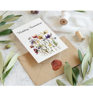 Invitation Symphonie fleur sauvage : L'art de l'aquarelle