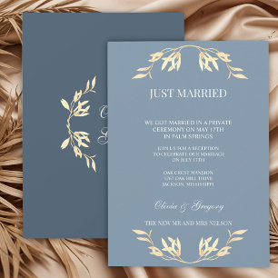 Invitation Symphonie florale intemporelle en bleu juste marié
