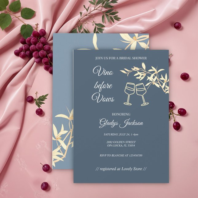 Invitation Symphonie florale intemporelle Vino avant Vows (Créateur téléchargé)