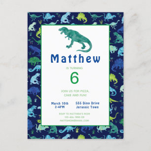 Invitation T-Rex pour la fête d'anniversaire des e
