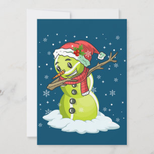 Invitation T-Shirt Bonhomme de Neige Dabbing Balle de Tennis 