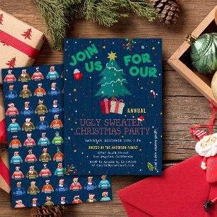 Invitation T-shirt de Noël moche drôle pour fête de chiens