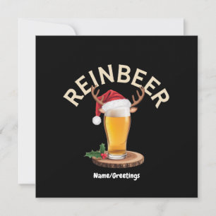 Invitation T-shirt de Noël Reinbeer, cadeau drôle de bière po