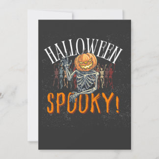 Invitation T-Shirt Halloween squelette citrouille effrayant |