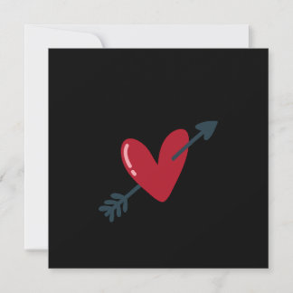 Invitation T-Shirt minimaliste Saint-Valentin Cœur avec flèch