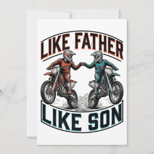 Invitation T-shirt vectoriel vintage de motocross tel père te