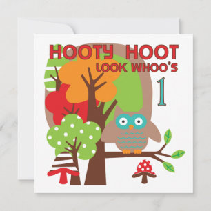 Invitation T-shirts et cadeaux Owl First Birthday