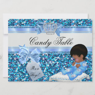 Invitation table 2 Baby shower Garçon Bleu Petit Prince Bunni