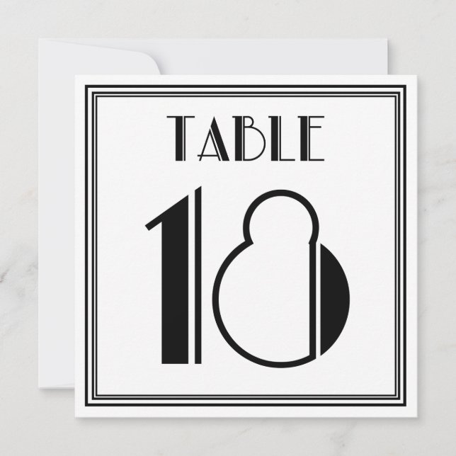 Invitation Table Art Déco Numéro 18 (Devant)