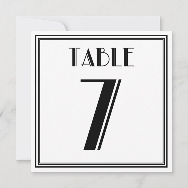 Invitation Table Art Déco numéro 7 (Devant)