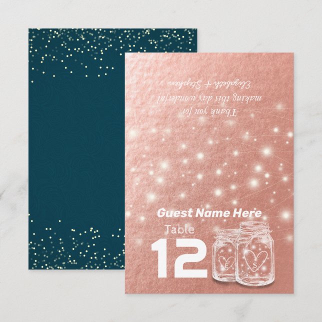 Invitation Table d'accompagnement de plan de table de mariage (Devant / Derrière)