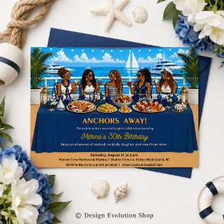 Invitation Table de brunch de croisière nautique afro-américa
