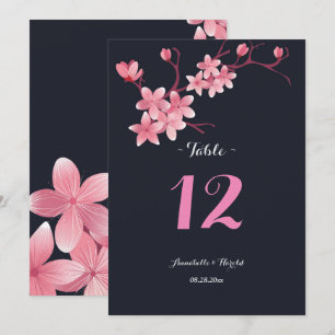Invitation table de mariage aux fleurs de cerisier