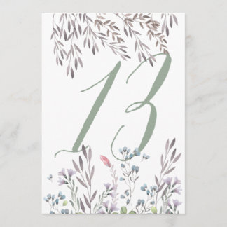 Invitation Table de mariage aux fleurs sauvages n° 13 recto-v