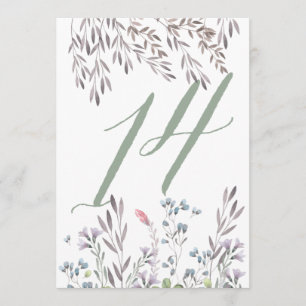 Invitation Table de mariage aux fleurs sauvages n°14 recto-ve