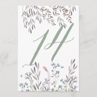 Invitation Table de mariage aux fleurs sauvages n°14 recto-ve