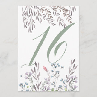 Invitation Table de mariage aux fleurs sauvages n° 16 recto-v