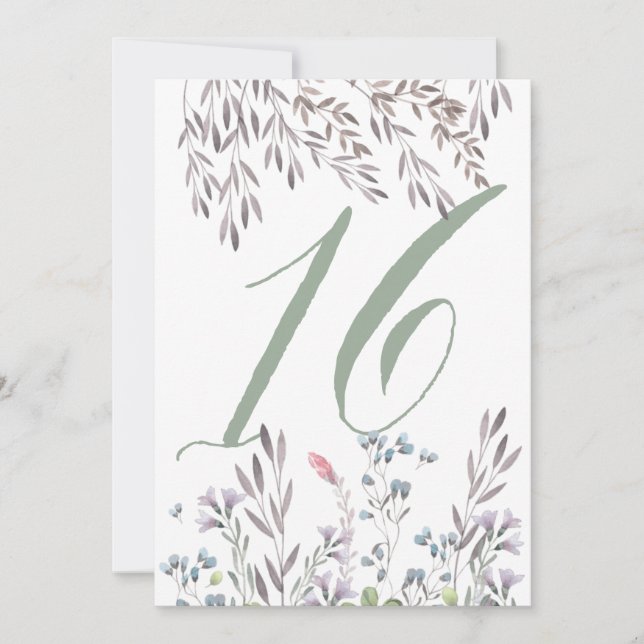 Invitation Table de mariage aux fleurs sauvages n°16 recto-ve (Devant)