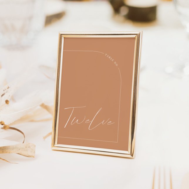Invitation Table de numéro douze avec arche rustique boho mod (Modern Boho Rust Arch Table Twelve Table Number)