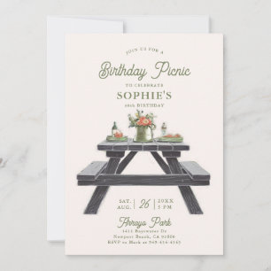 Invitation Table De Pique-Nique Élégant Moderne 30e Anniversa