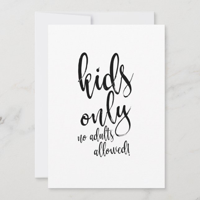 Invitation Table Enfants Calligraphie Panneau De Mariage Pas  (Devant)