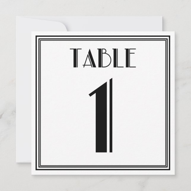 Invitation Table numéro 1 Art Déco (Devant)