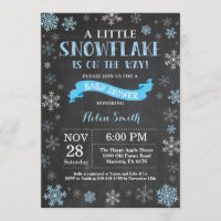 Tableau bleu de flocon de neige de baby shower