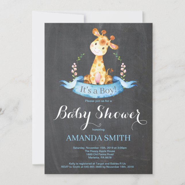 Invitation Tableau de bord de l'invitation de Baby shower de  (Devant)