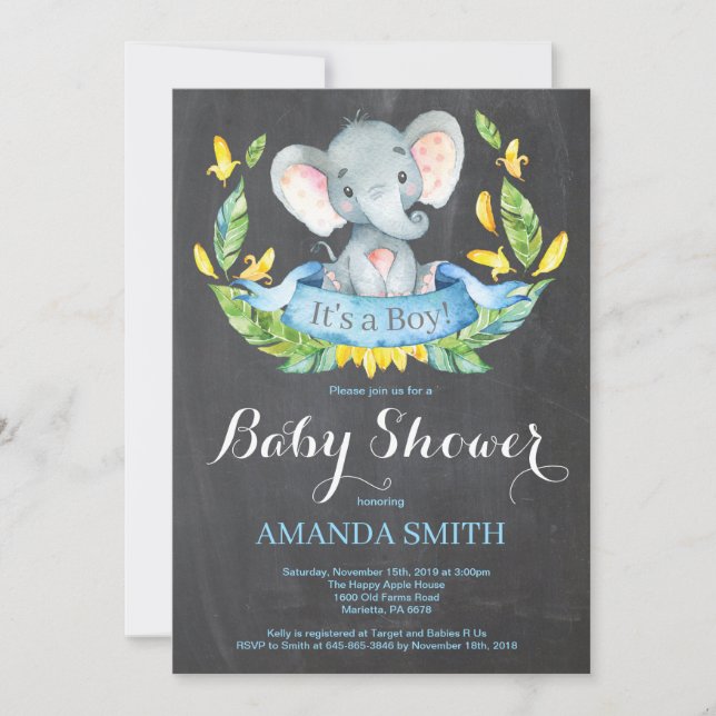 Invitation Tableau de bord de l'invitation de l'Baby shower d (Devant)