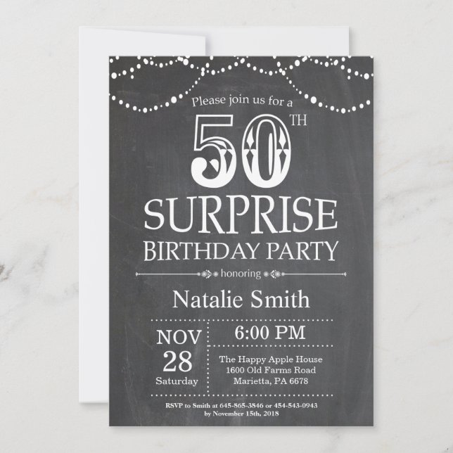 Invitation Tableau de bord de l'invitation du 50e anniversair (Devant)