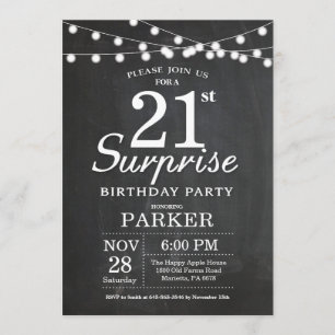 Invitation Tableau de bord de l'invitation surprise 18e anniv
