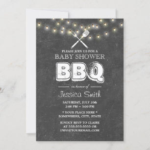 Invitation Tableau de bord du barbecue d'été baby shower